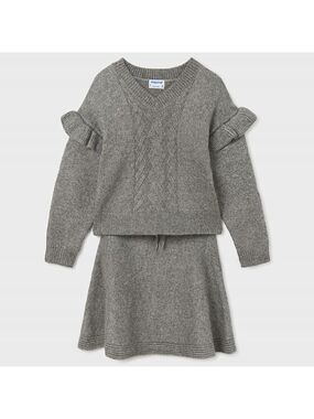 Size 12 Girls Mayoral Charcoal Knit Kids Set